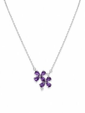#N3 Amethyst Duo Fleur Necklace (S925)